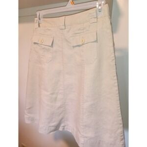 Eddie Bauer 100%‎ Linen Skirt Women's Size 8 Tan Beige Knee Length Ladies A-line